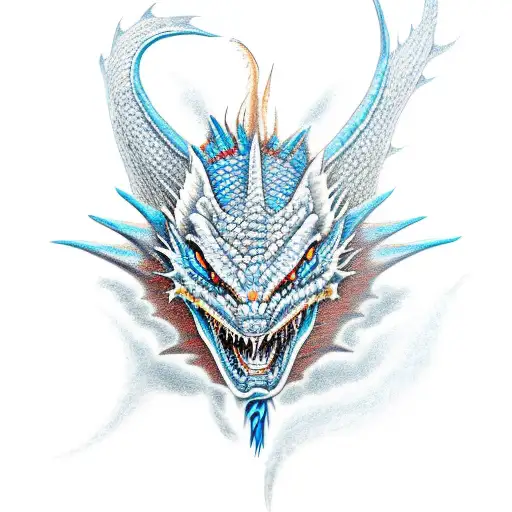 Blue dragon tattoo design idea