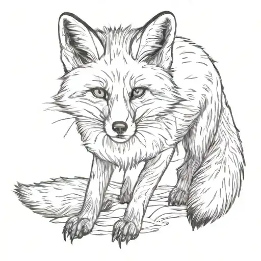 fox full body tattoo design idea
