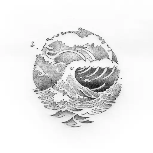 the words "even the winds and the sea obey him" in the shape of a wave tattoo design idea