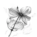 cosmos, rose, holly leaf tattoo design idea
