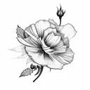 cosmos, rose, holly leaf tattoo design idea