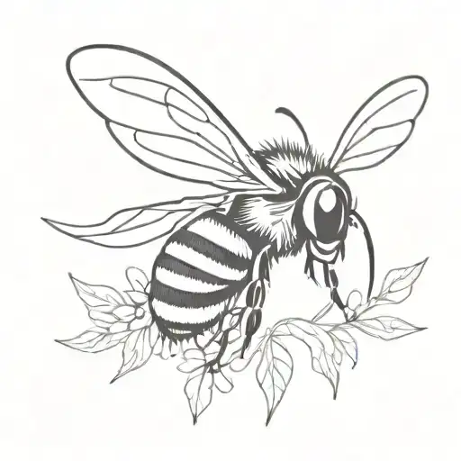 black and white bumble bee tattoo design idea