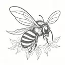 black and white bumble bee tattoo design idea