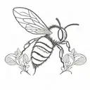 black and white bumble bee tattoo design idea