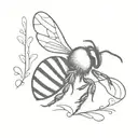 black and white bumble bee tattoo design idea