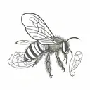 black and white bumble bee tattoo design idea