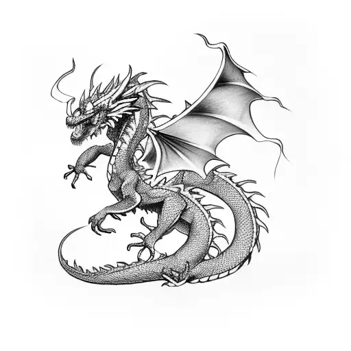 fire dragon dance avatar tattoo design idea