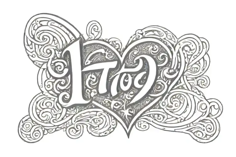 type "tito double p" in cursive and a heart tattoo design idea