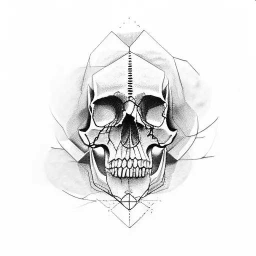 half skull face half human face tattoo design idea
