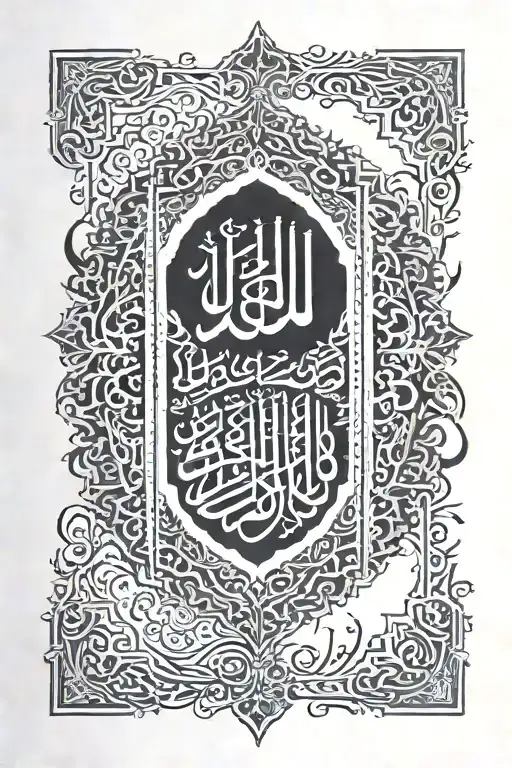 muslim quran verses and Liberia tattoo design idea