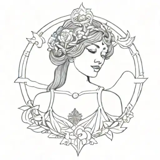 goddess hestia tattoo design idea