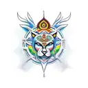 Incorporate sacred animals associated with Xangô, Iansã, and Iemanjá in a realistic style tattoo tattoo design idea