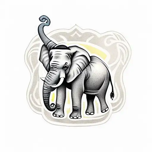 elephant with Dominican flag  tattoo design idea