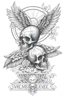 memento mori and memento vive tattoo design idea
