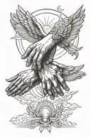 the creation of adam hands and the fall of icarus  tattoo design idea