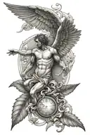 creation of adam memento mori memento vivere fall of icarus  tattoo design idea