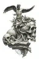 memento mori memento vivere creation of adam and the fall of icarus  tattoo design idea