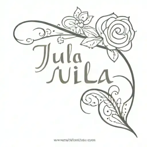 Julia name with design tattoo design idea