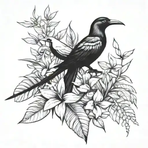 I want 3 birds of paradise on my forearm. Respresenting me, and my parents. The 2 paradise birds are little smaller en 1 tattoo design idea