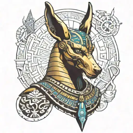 Egyptian god Anubis tattoo design idea