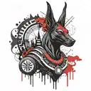 anubis Egyptian god symbol in alchemy tattoo design idea