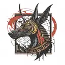 anubis Egyptian god symbol in alchemy tattoo design idea