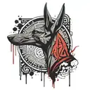 anubis Egyptian god symbol in alchemy tattoo design idea