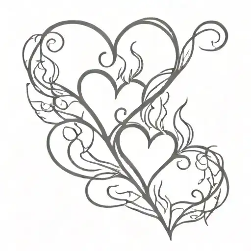 heart on fire flames with wilder days in writing  tattoo design idea