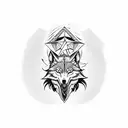 Yggdrasil on bicep and front shoulder, transitioning into wolf head on chest, transitio into perched raven on shoulder tattoo design idea