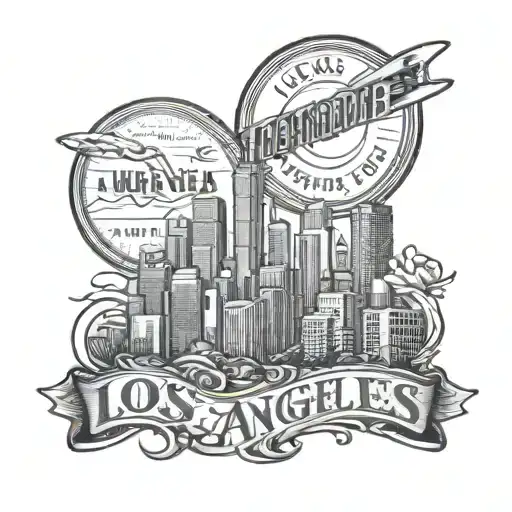 Los Angeles skyline tattoo design idea