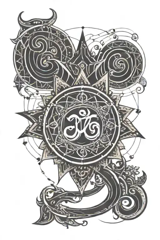 aum symbol and automation engineer controlling tattoo design idea
