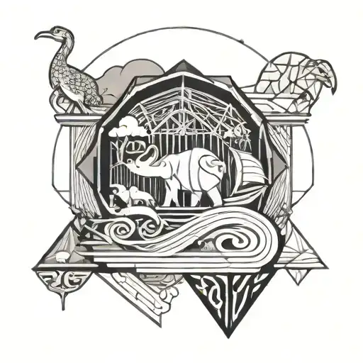 biblical noah's ark tattoo design idea