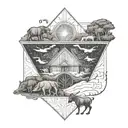 biblical noah's ark tattoo design idea