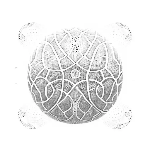 A basketball with intricate dotwork patterns, representing your passion for the sport tattoo design idea