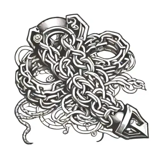 broken shackles tattoo design idea