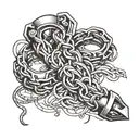 broken shackles tattoo design idea
