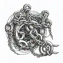 broken shackles tattoo design idea