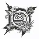 konoha symbol paint brush tattoo design idea