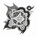 konoha symbol paint brush tattoo design idea