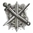 sword and Proverbs 27:17 tattoo design idea