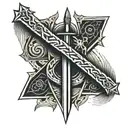 sword and Proverbs 27:17 tattoo design idea