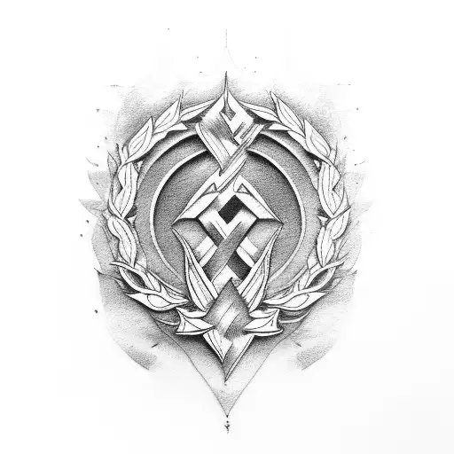 laurel wreath woth Seyyid tattoo design idea