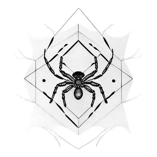A striking tattoo design featuring a spider weaving its web among a variety of birds, symbolizing the interconnectedness of life and death tattoo design idea