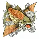 trout tattoo design idea