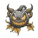 evil scary jack o lantern tattoo design idea