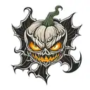 evil scary jack o lantern tattoo design idea
