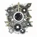 two comets orbit subtly incorporating planetary elements tattoo design idea