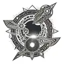 two comets orbit subtly incorporating planetary elements tattoo design idea