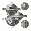 two comets orbiting earth detailed tattoo design idea