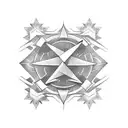 bicep tattoo stencil image rectangular ,a  band with some geometric illuminati art, big tattoo, top part of the band hav tattoo design idea